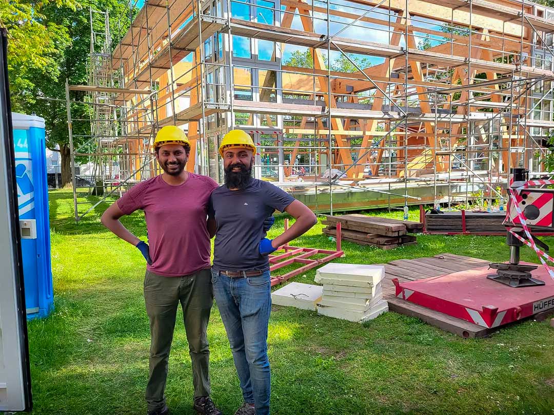 Abbau des CUBITY-Atelierhaus in Frankfurt